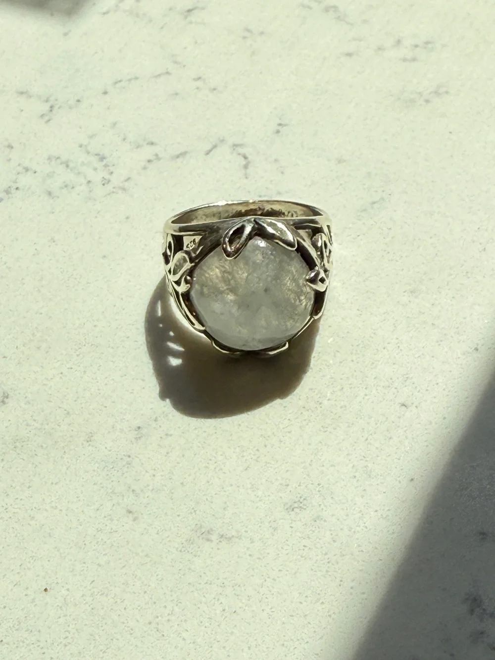 vintage sterling silver moonstone ring sz 6.5 6.75